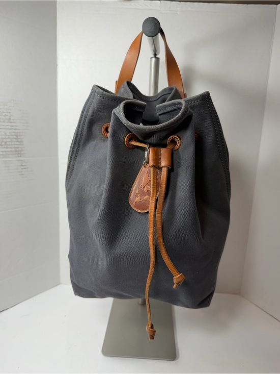 Madewell Handbags - MADEWELL Canvas SOMERSET
Drawstring Leather Strap Backpack